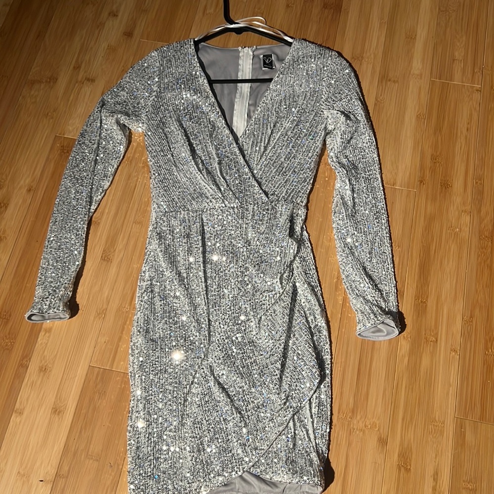 Women’s Windsor Sequence Silver Party Dress Size XS/Sm